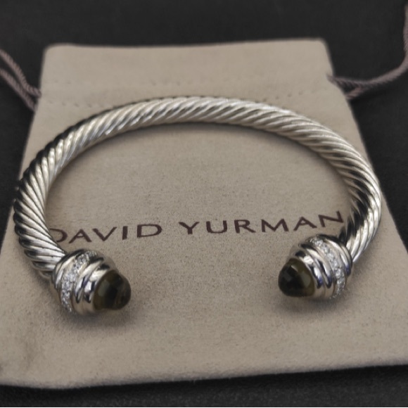 David Yurman Bracelet 7mm Brown Stone Cable Design Minimal Style